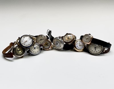Lot 79 - Four ladies gold cased wristwatches, two...