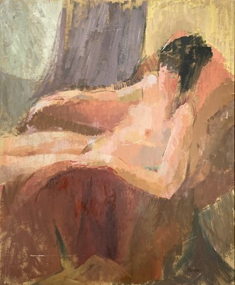 Lot 106 - William TUDOR Seated Nude Oil on board Signed...
