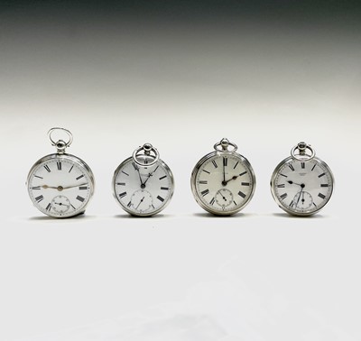 Lot 151 - Four English fusee silver pocket watches. A...