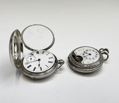 Lot 17 - A Waltham engine-turned silver full-hunter...