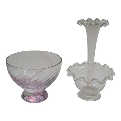 Lot 982 - An early 20th century glass two tier table...
