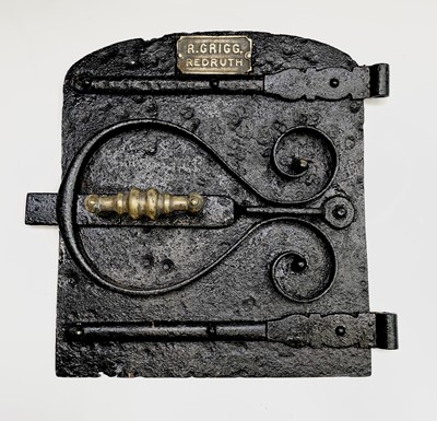 Lot 361 - A heavy cast iron Cornish range door, late...