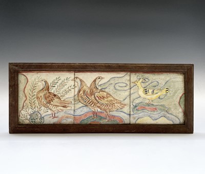 Lot 831 - A set of three 20th century ceramic tiles,...