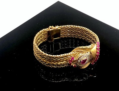 Lot 2414 - A modish early 1960's 18ct gold stone set...