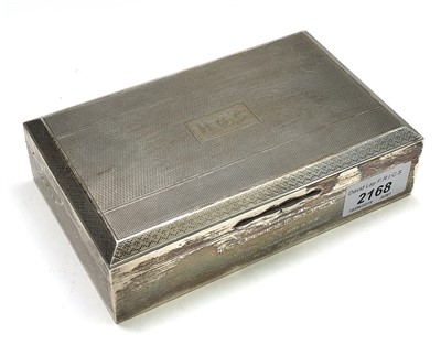 Lot 2168 - An Engine turn silver cigarette box