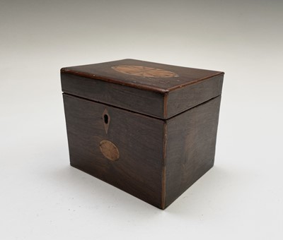 Lot 21 - A George III mahogany tea caddy, with oval...