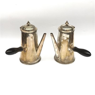 Lot 2314 - A pair of Elkington chocolate pots.