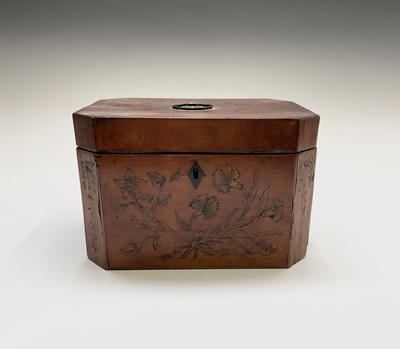 Lot 20 - A George III satinwood and floral inlaid tea...