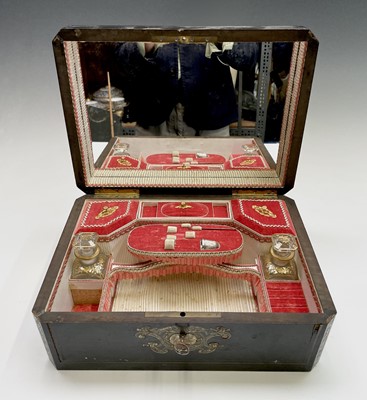 Lot 68 - A 19th century ebony and brass inlaid lady`s...