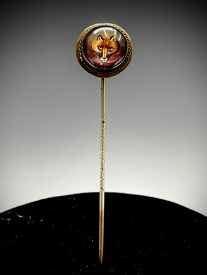 Lot 165 - An Essex crystal fox mask stick pin