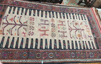 Lot 3106 - Two Soumakh rugs, 188 x 102cm and 98 x 82cm.