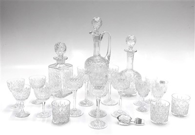 Lot 1028 - A set of three Edwardian-style crystal...