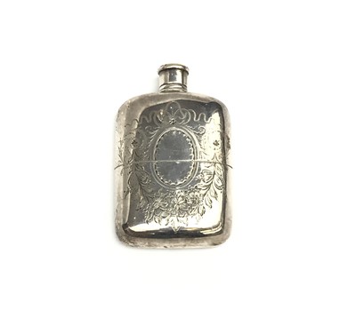 Lot 2311 - An engraved epns spirit flask.