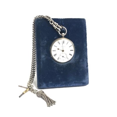 Lot 2811 - A silver keyless open face pocket-watch by...