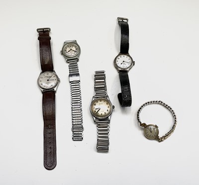 Lot 77 - A 9ct gold cased ladies wristwatch, a silver...
