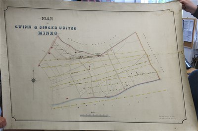 Lot 2144 - A plan of Gwinn & Singer United Mines, 1855,...