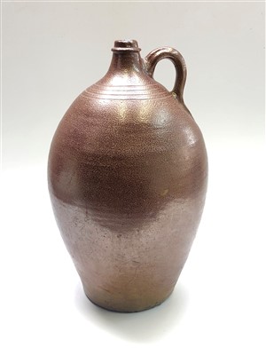 Lot 1025 - A large German stoneware storage flagon,...