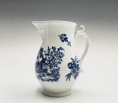 Lot 800 - A Worcester blue and white jug, circa 1780,...