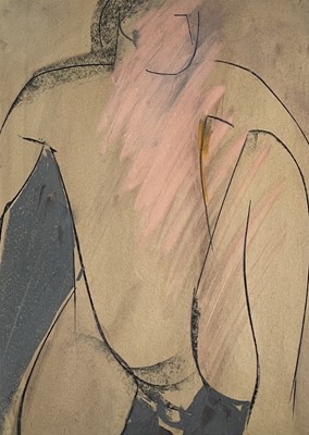 Lot 78 - Mary STORK (1938-2007) Seated Nude Mixed media...