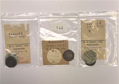 Lot 2683 - Three silver long cross pennies for Edward l,...