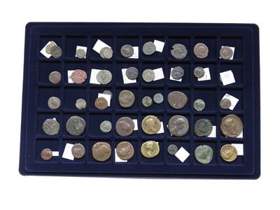 Lot 2684 - Approximately forty-four Roman bronze coins.