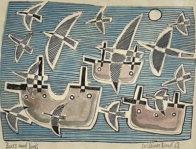 Lot 152 - William BLACK (20th Century British) Boats and...