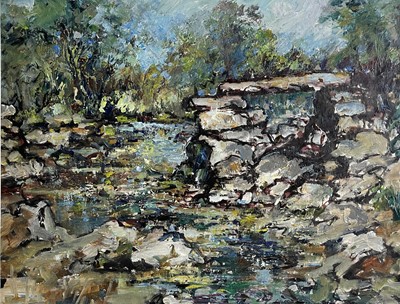 Lot 179 - Yram ALLETS Dartmoor Stream Oil on board...