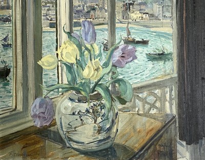 Lot 83 - Mary MCCROSSAN (1865-1934) St Ives Window Oil...
