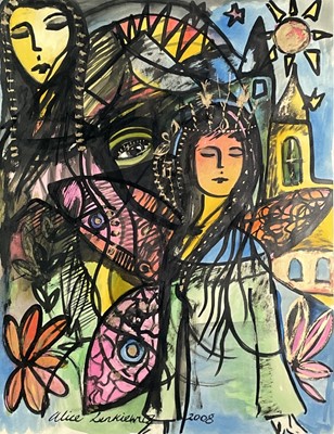 Lot 367 - Alice LENKIEWICZ (1964) Abstract Figures Mixed...