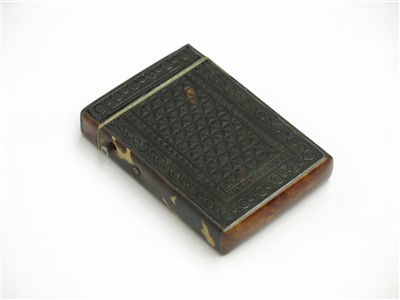 Lot 2430 - A small Georgian pressed tortoiseshell...