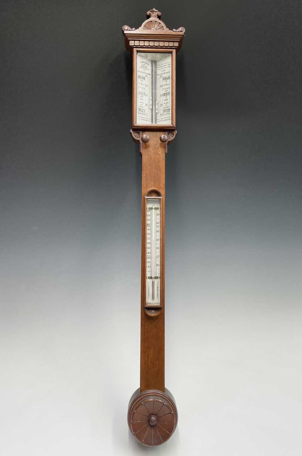 Lot 2902 - A Victorian walnut stick barometer, by J Hicks,...