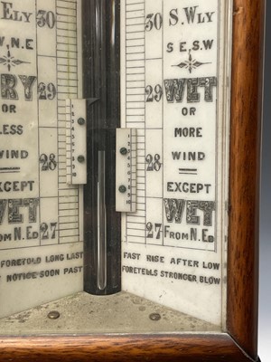 Lot 2902 - A Victorian walnut stick barometer, by J Hicks,...