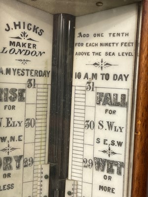 Lot 2902 - A Victorian walnut stick barometer, by J Hicks,...