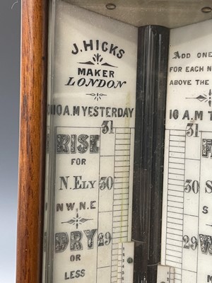 Lot 2902 - A Victorian walnut stick barometer, by J Hicks,...