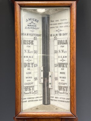 Lot 2902 - A Victorian walnut stick barometer, by J Hicks,...