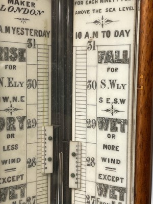 Lot 2902 - A Victorian walnut stick barometer, by J Hicks,...
