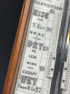 Lot 2902 - A Victorian walnut stick barometer, by J Hicks,...