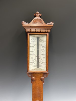 Lot 2902 - A Victorian walnut stick barometer, by J Hicks,...