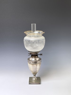 Lot 26 - An Edwardian silver plated urn shaped table...