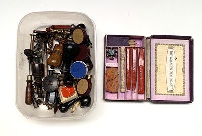 Lot 479 - A collection of seals, seal cases etc. and a...