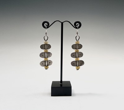 Lot 361 - A pair of stone bead and silver Guy Royle...