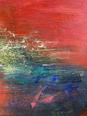Lot 1094 - Bó YÚN 薄云 (1948) Abstract Landscape Oil on...