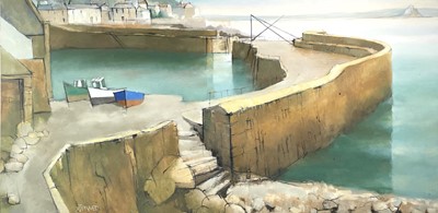 Lot 56 - Michael J. PRAED (1941) Mousehole Habour With...