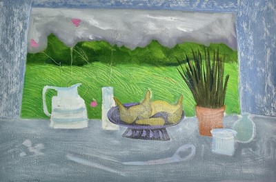 Lot 258 - Jane O'MALLEY (1944) Summer Window Oil on...