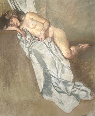 Lot 281 - Ken SYMONDS (1927-2010) Val on Blue Drape...