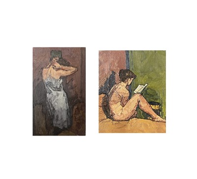 Lot 266 - Francis HEWLETT (1930-2012) Nude Reading Oil...