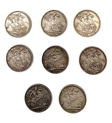 Lot 64 - G.B.Queen Victoria Silver Crowns x 8....
