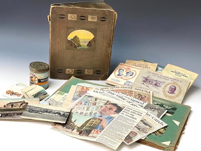 Lot 938 - Postcards, Cigarette Cards, etc. A box...