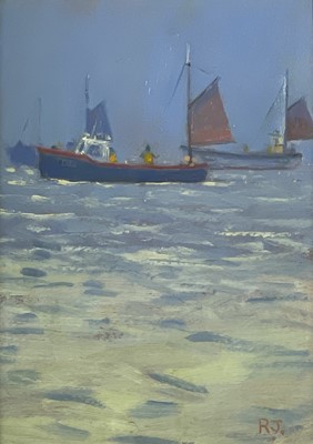 Lot 227 - Robert JONES (1943) Mackerel Fishing Oil on...