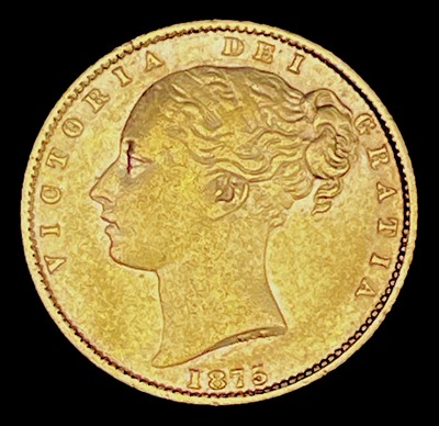 Lot 21O - Great Britain Gold Sovereign 1875 Shield Back....